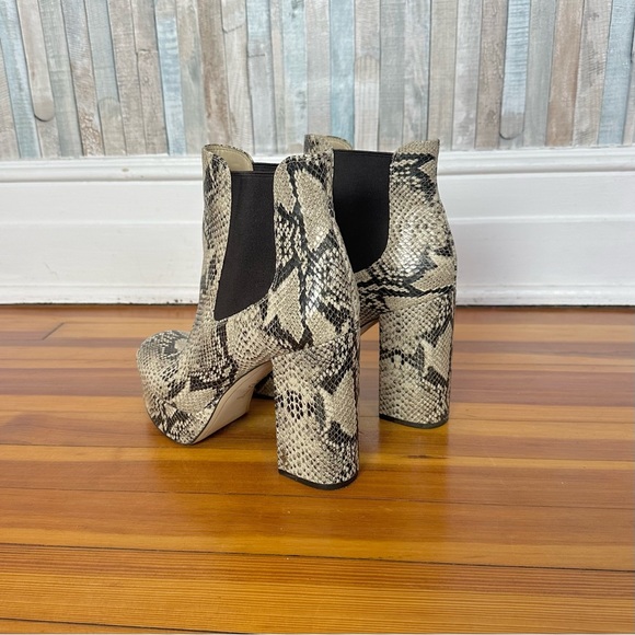 Sam Edelman 9 Snake Embossed Abella Platform High Heel Boots Booties Python $180 - Picture 2 of 13